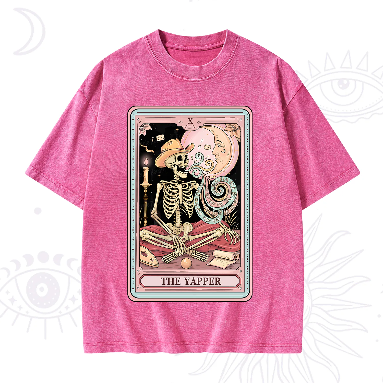 Purplehecate The Skeleton Yapper Tarot Washed T-Shirt
