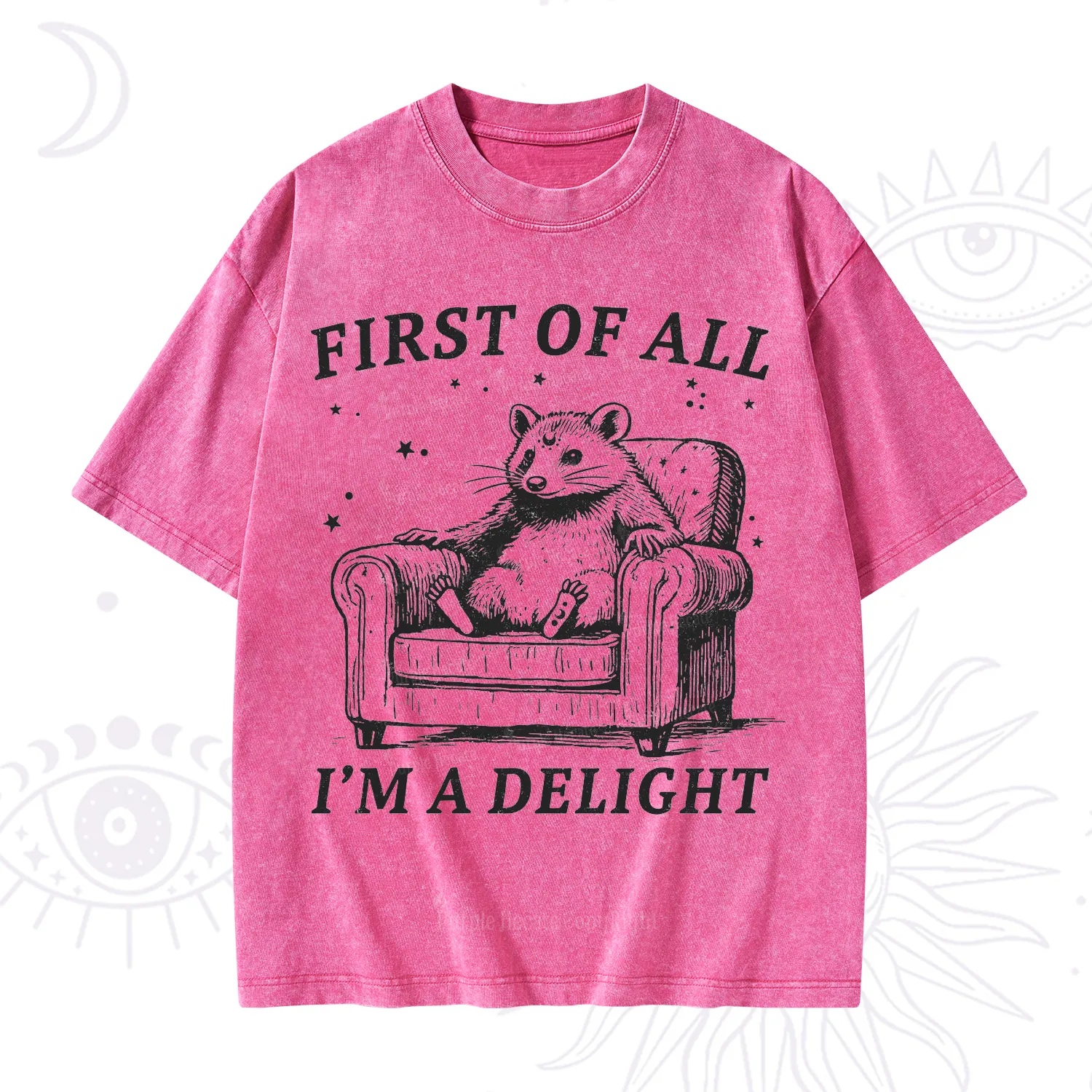 Purplehecate First Of All I'm A Delight Opossum Washed T-Shirt