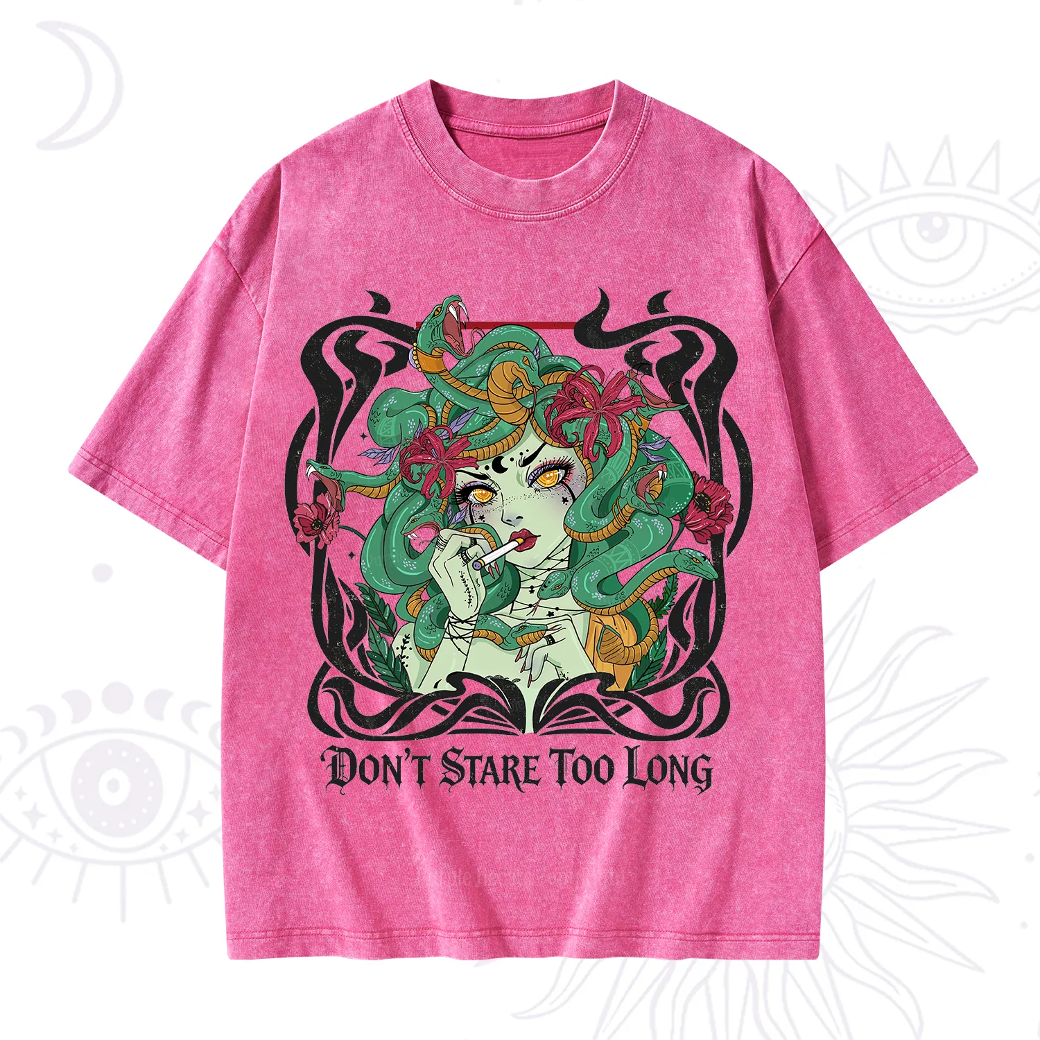 Purplehecate Don't Stare Too Long Washed T-Shirt
