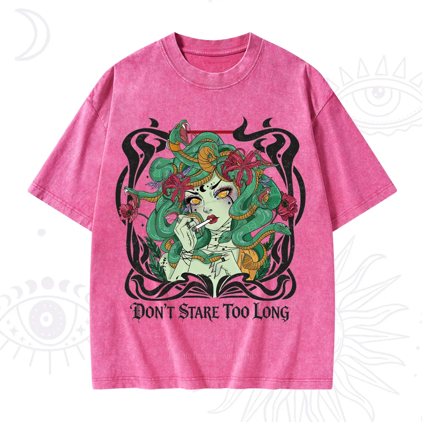 Purplehecate Don't Stare Too Long Washed T-Shirt