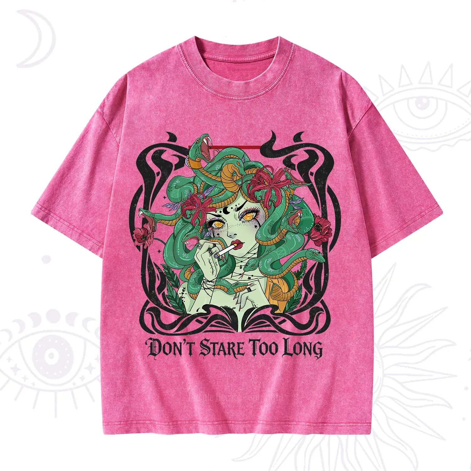 Purplehecate Don't Stare Too Long Washed T-Shirt