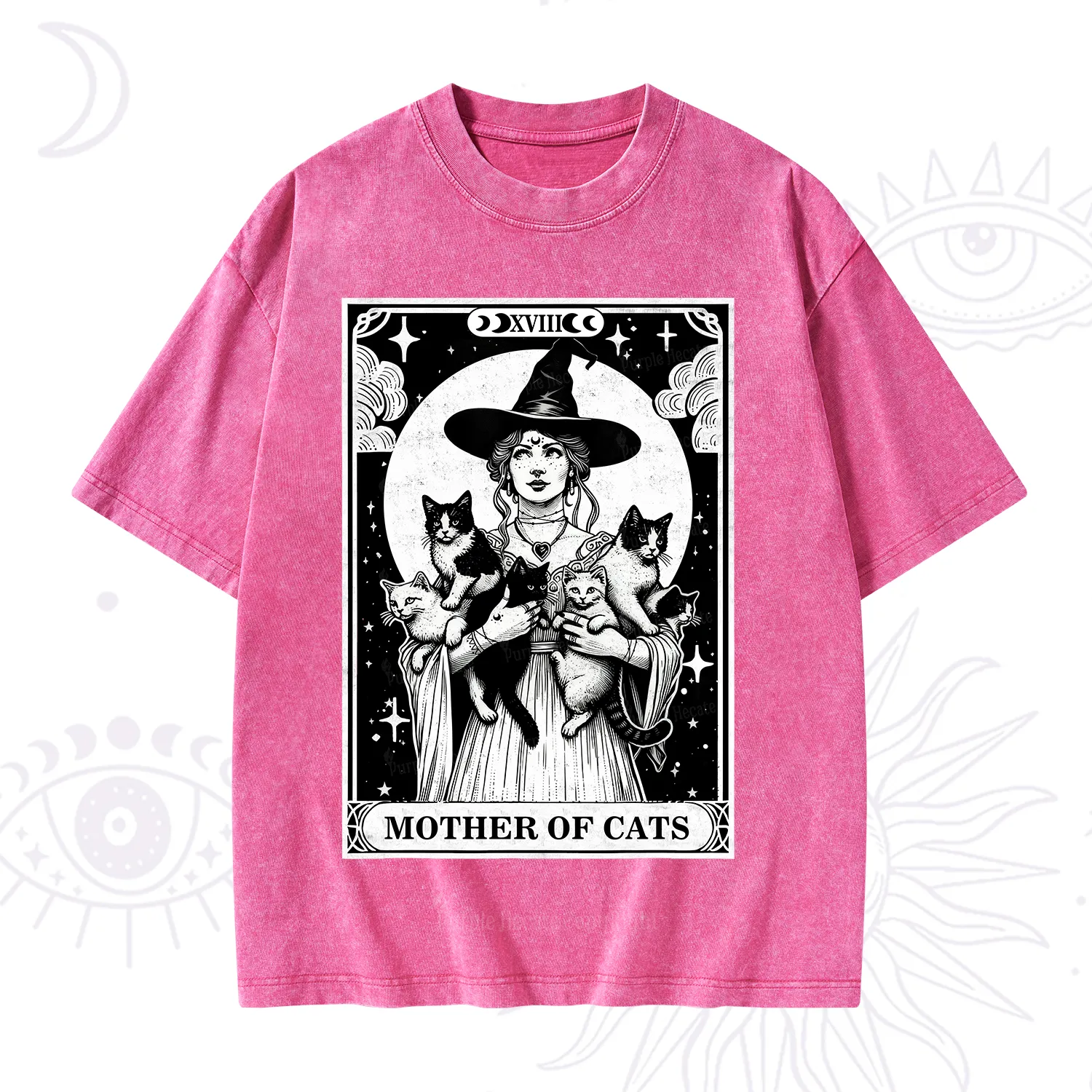 Purplehecate The Mother of Cats Tarot Washed T-Shirt