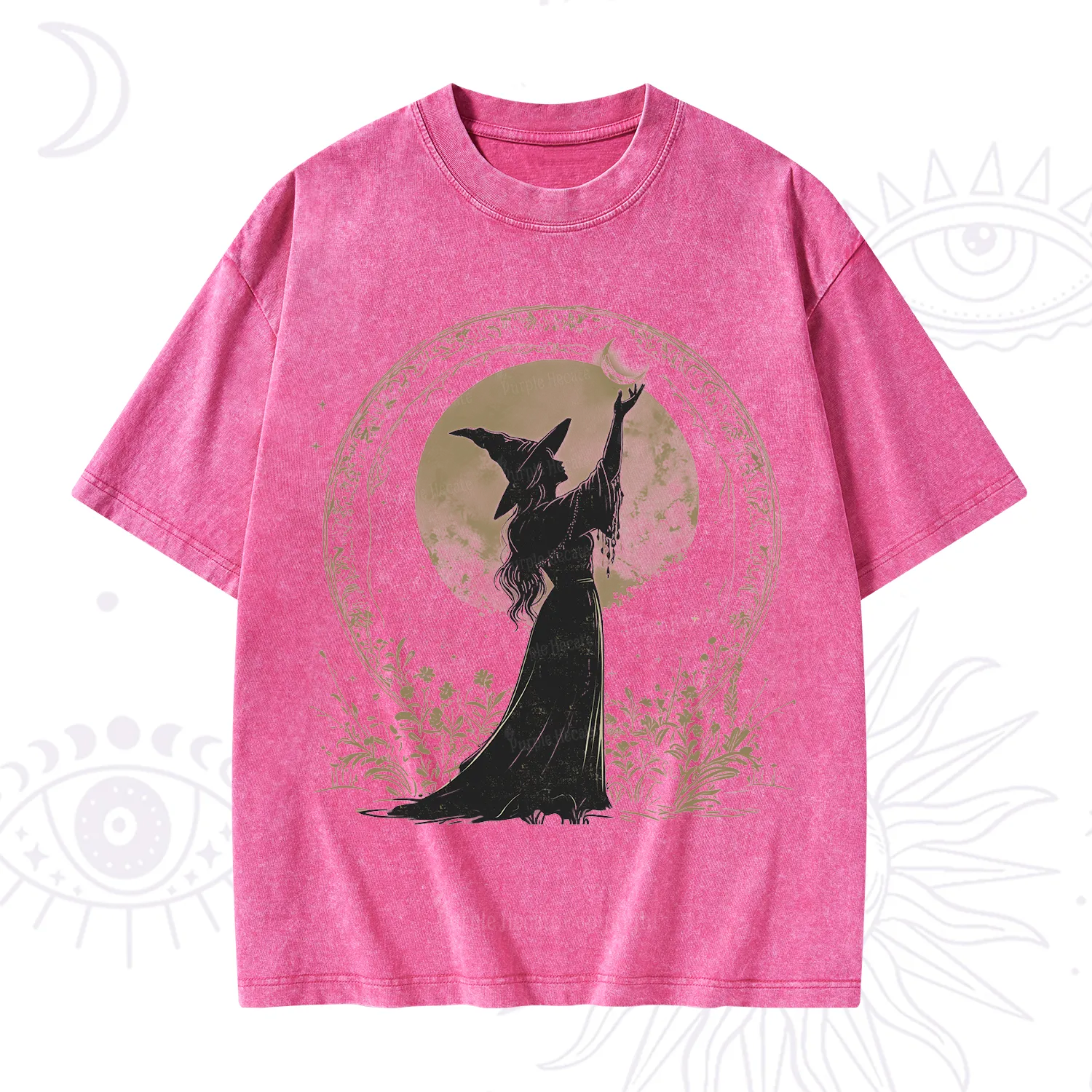Purplehecate The Moon Witch Washed T-Shirt