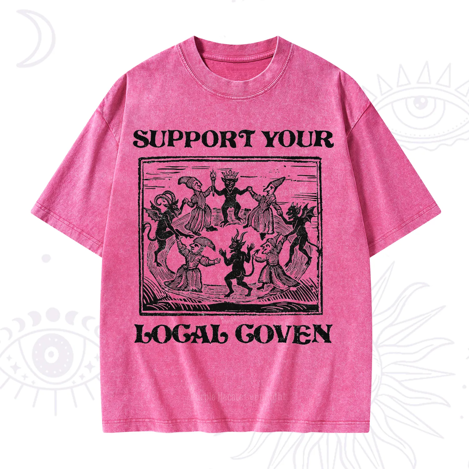 Purplehecate Support Your Local Coven Washed T-Shirt