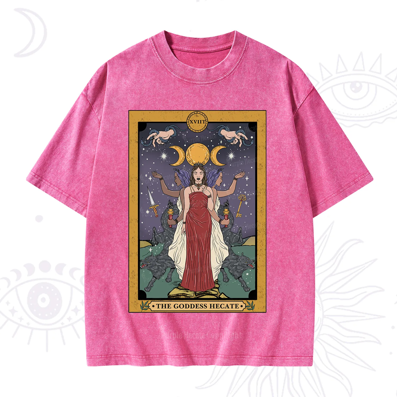 Purplehecate The Goddess Hecate Tarot Washed T-Shirt