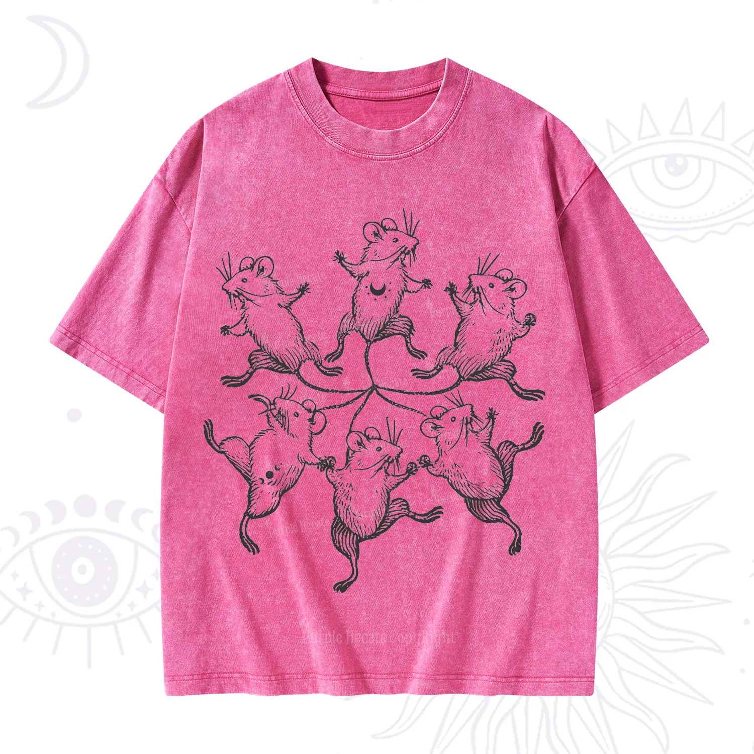 Purplehecate The Midnight Mouse Dance Washed T-Shirt