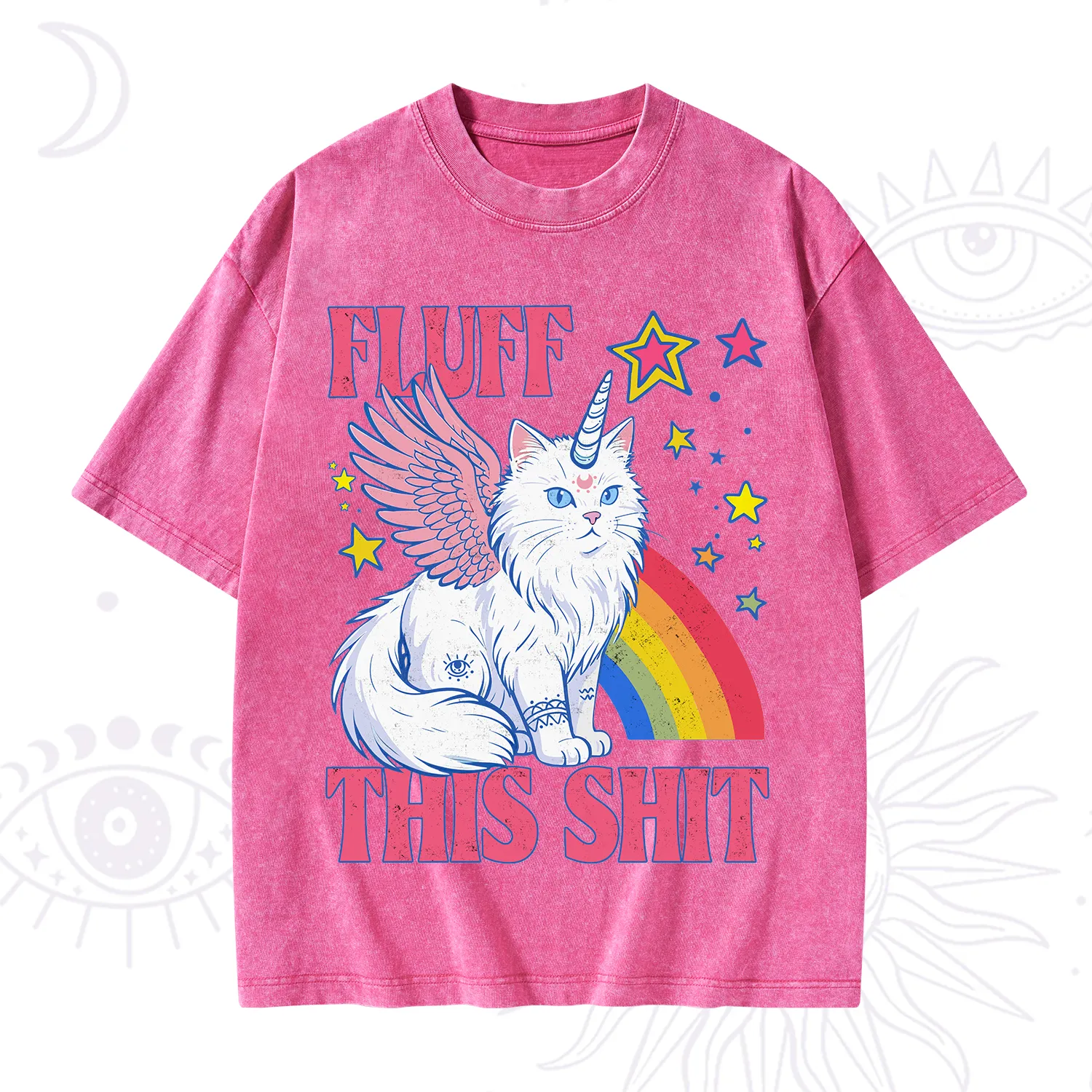Purplehecate Fluff This Sh*t Cat Washed T-Shirt