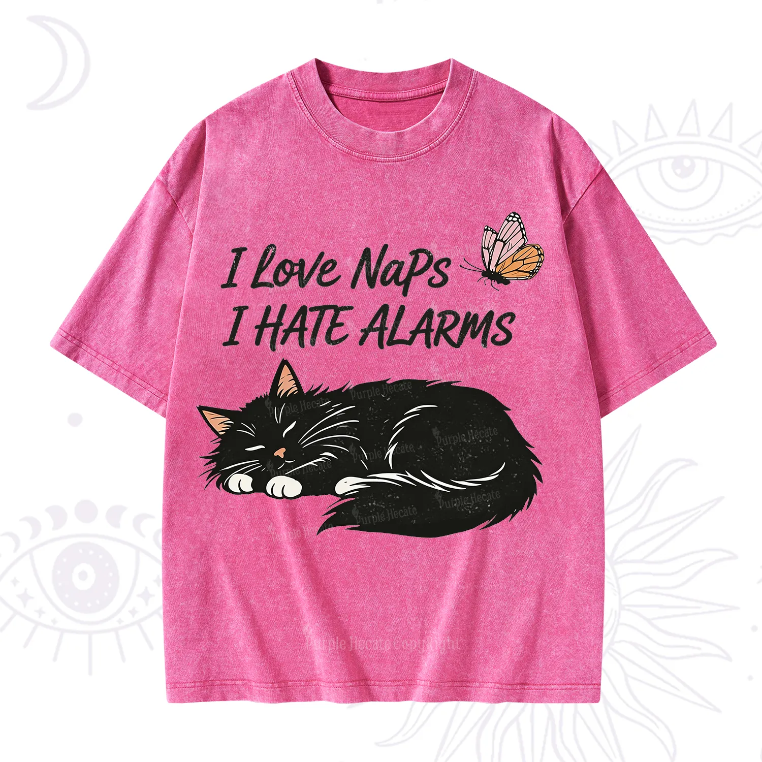 Purplehecate I Love Naps I Hate Alarms Washed T-Shirt
