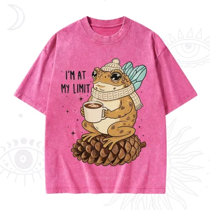 Purplehecate I'm At My Limit Funny Frog Washed T-Shirt