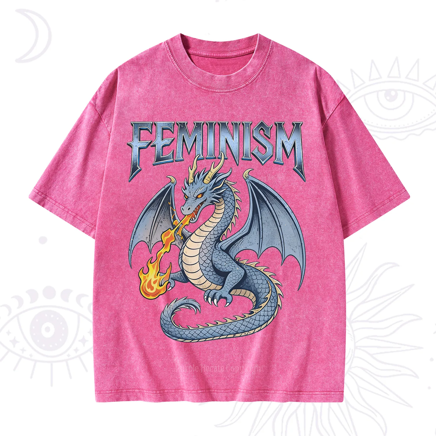 Purplehecate Feminism Dragon Fantasy Washed T-Shirt