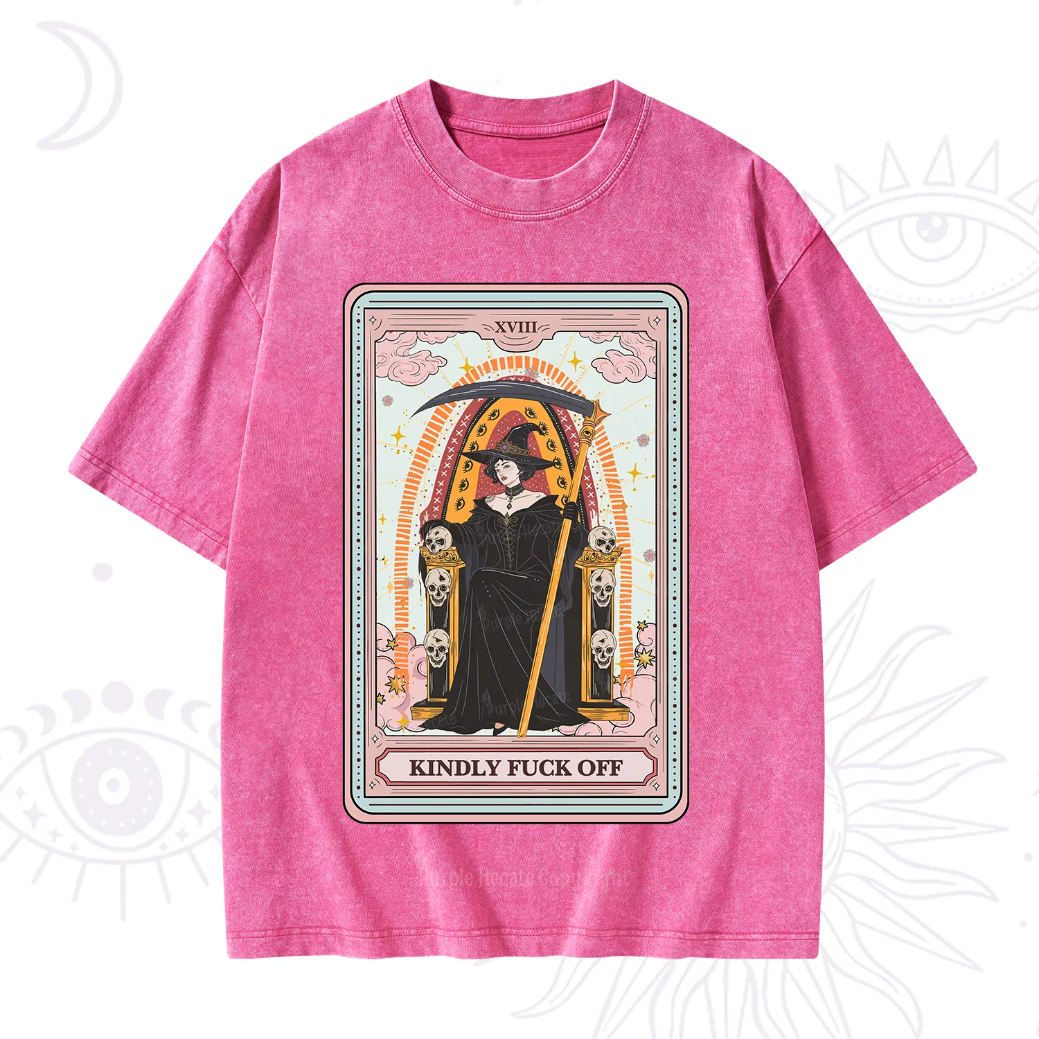 Purplehecate The Kindly Fuck Off Tarot Washed T-Shirt