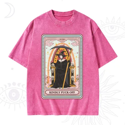 Purplehecate The Kindly Fuck Off Tarot Washed T-Shirt