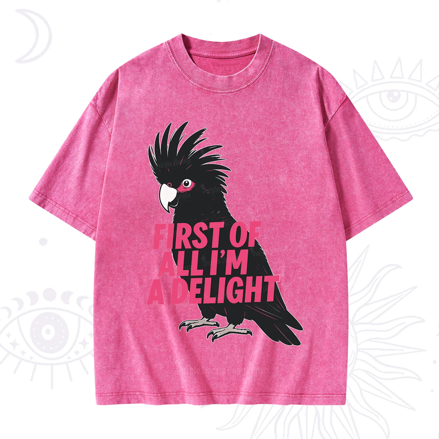 Purplehecate First Of All I'm A Delight Parrot Washed T-Shirt