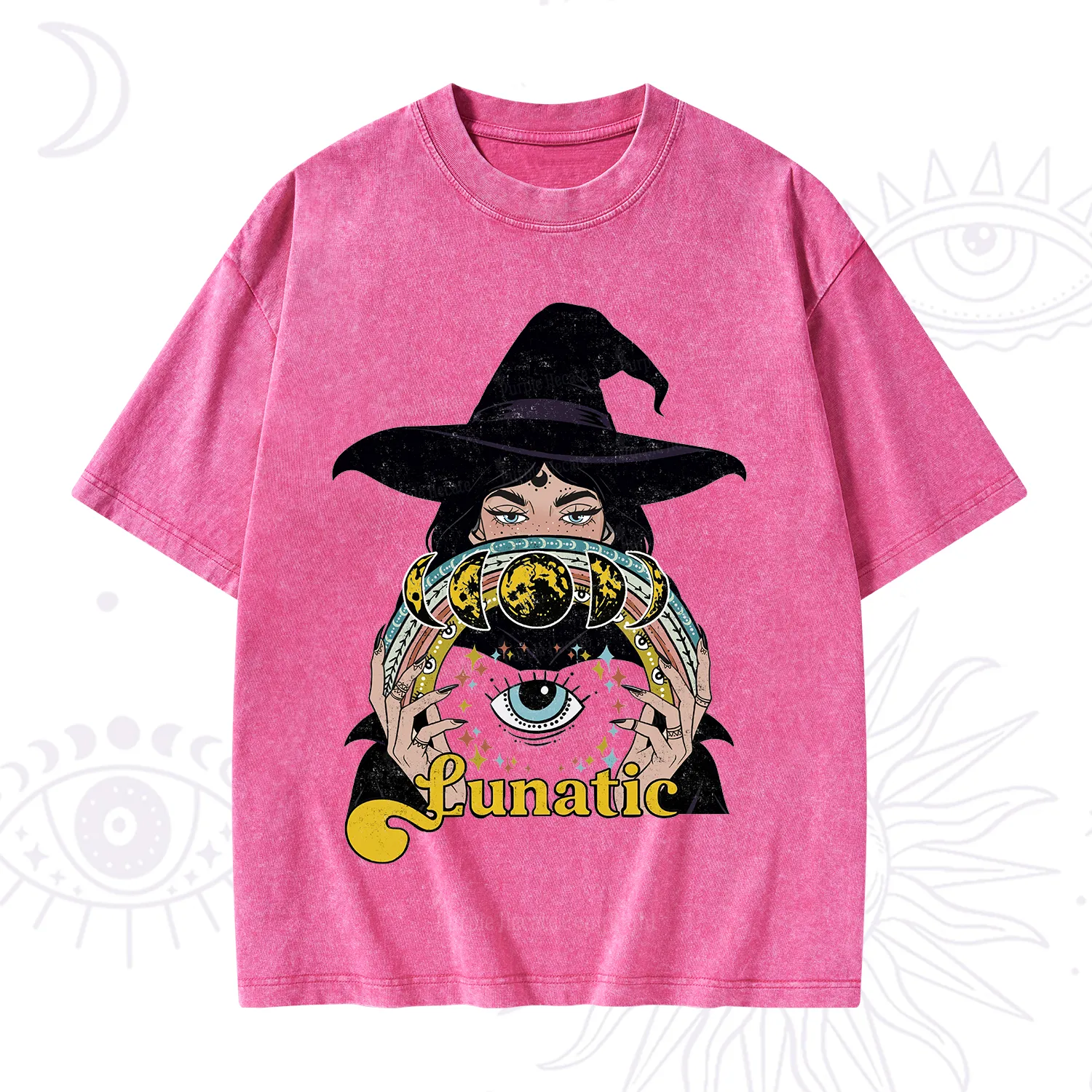 Purplehecate Witch of the Lunatic Moon Phase Washed T-Shirt