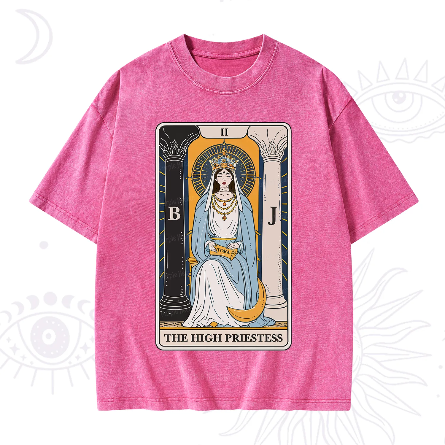 Purplehecate The High Priestess Tarot Card Washed T-Shirt