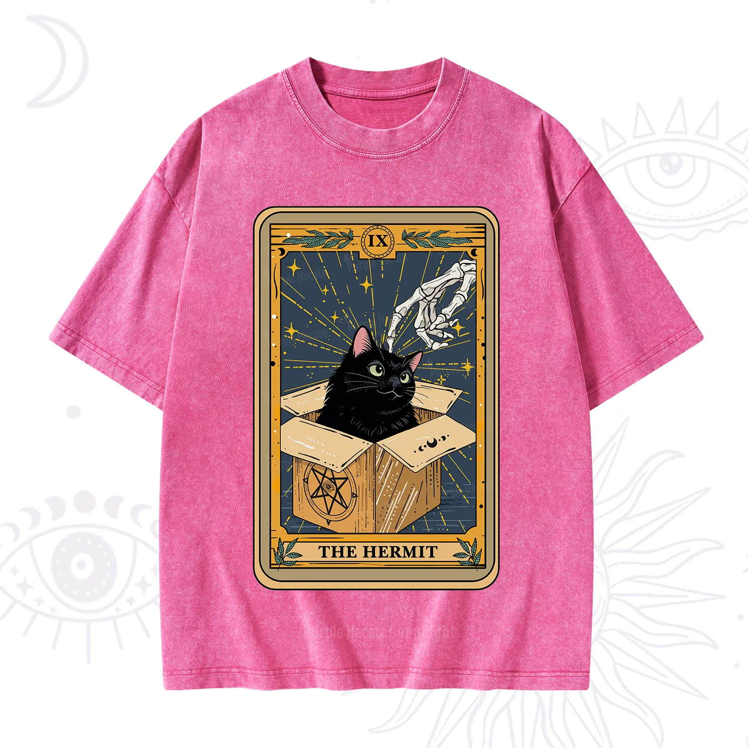 Purplehecate The Hermit Cat Tarot Washed T-Shirt