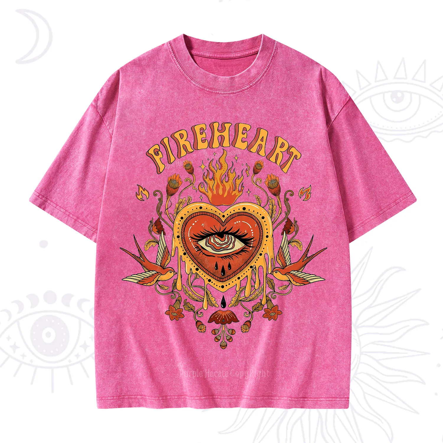 Purplehecate Fireheart Washed T-Shirt