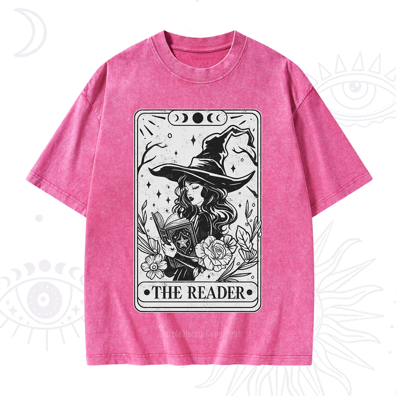 Purplehecate The Witch Reader Tarot Washed T-Shirt