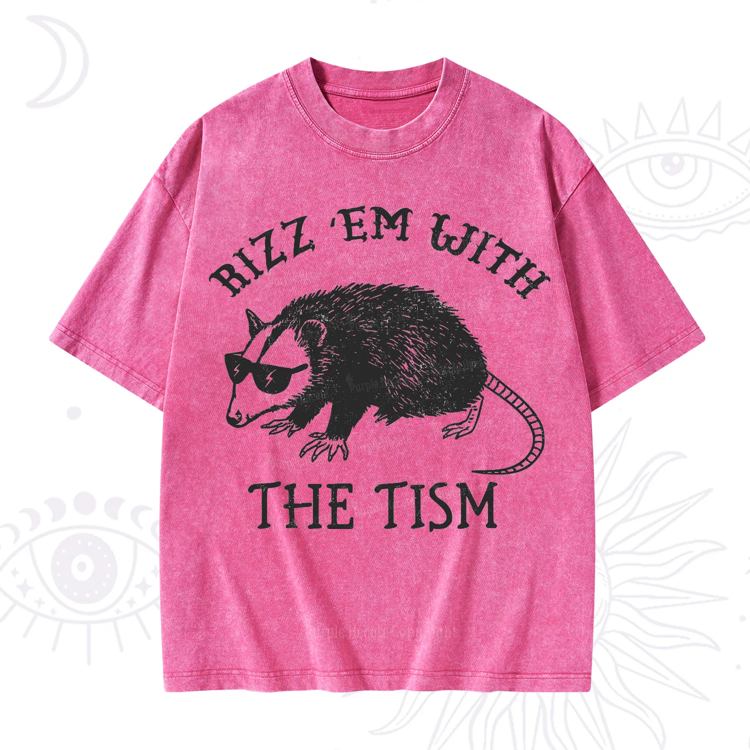 Purplehecate Rizz Em With The Tism Opossum Washed T-Shirt
