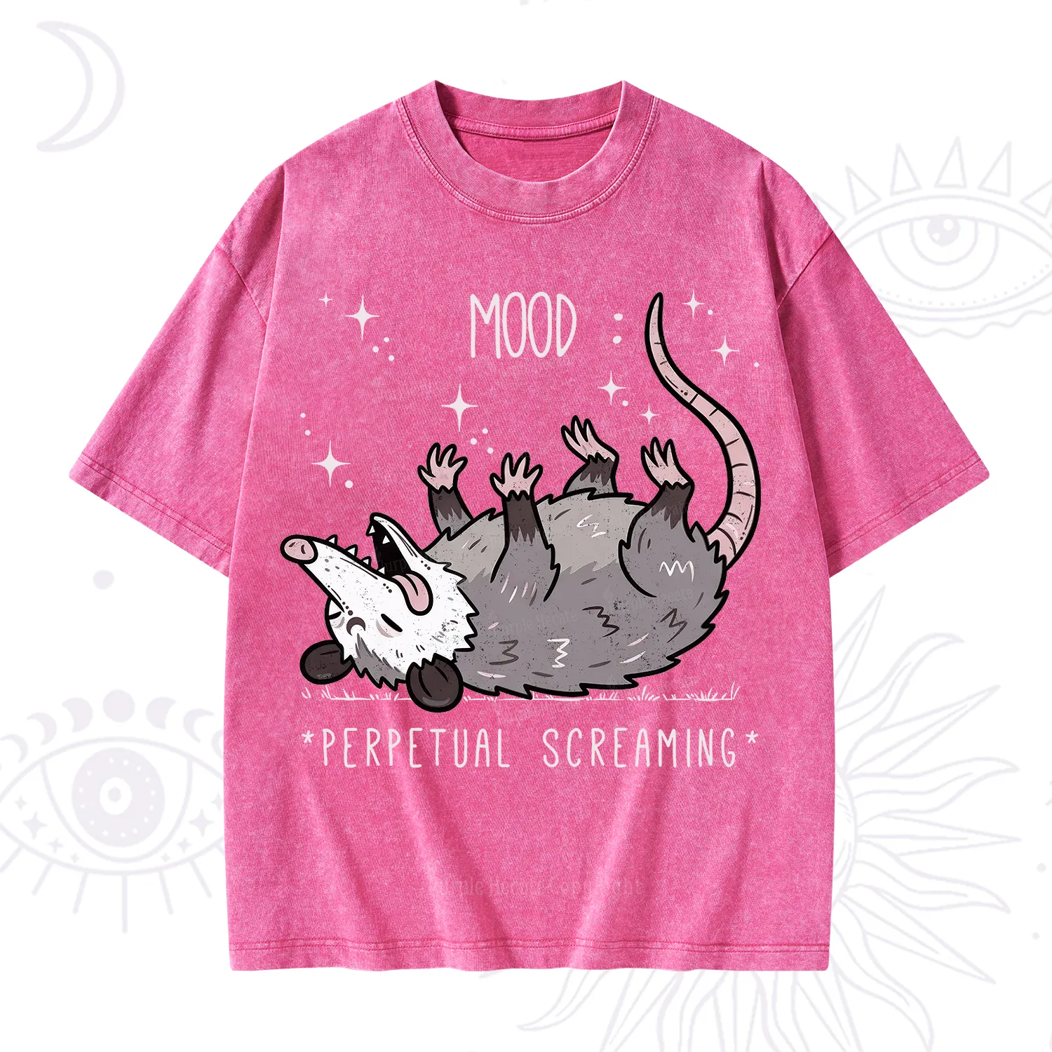 Purplehecate Mood Perpetual Screaming Opossum Washed T-Shirt