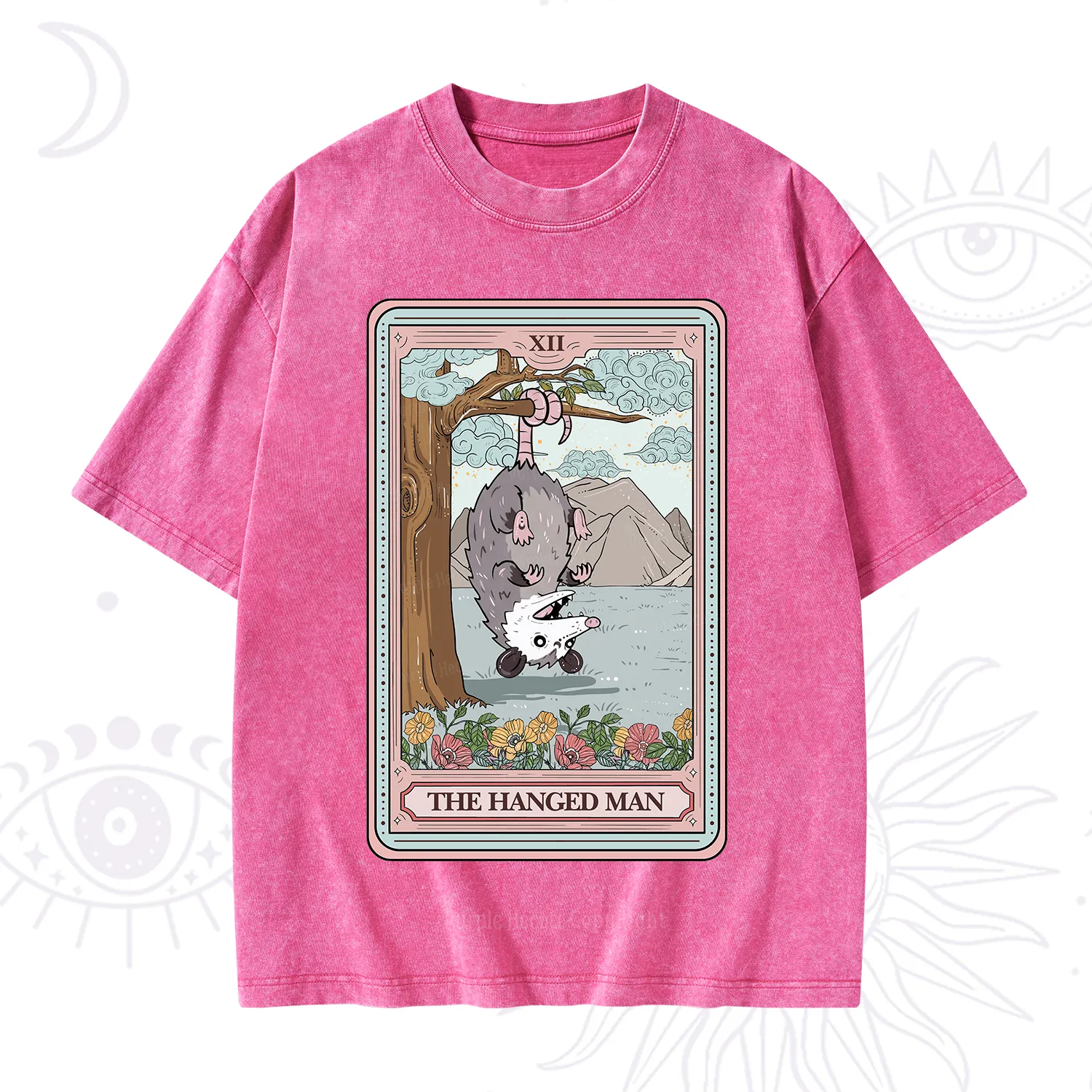 Purplehecate The Hanged Man Tarot Opossum Washed T-Shirt