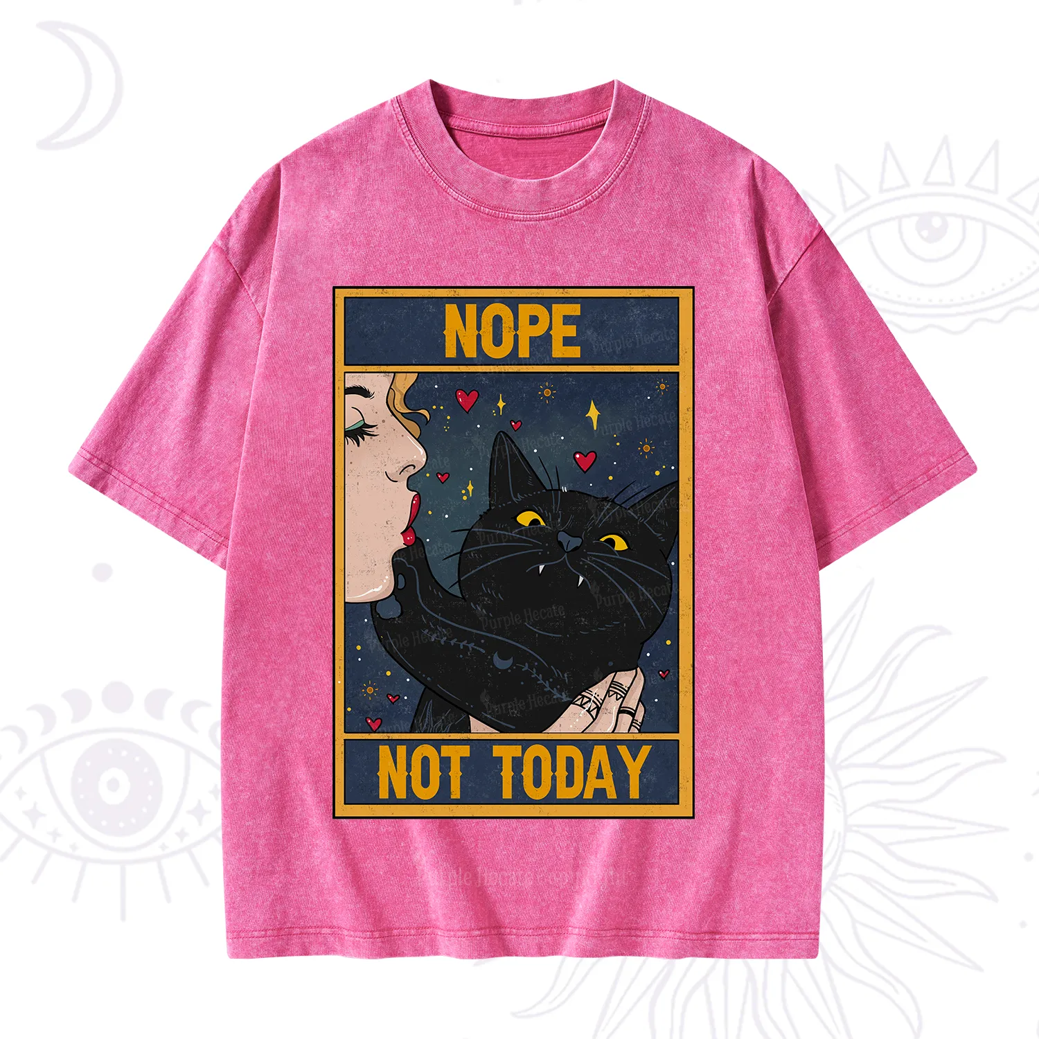 Purplehecate The Nope Not Today Tarot Washed T-Shirt