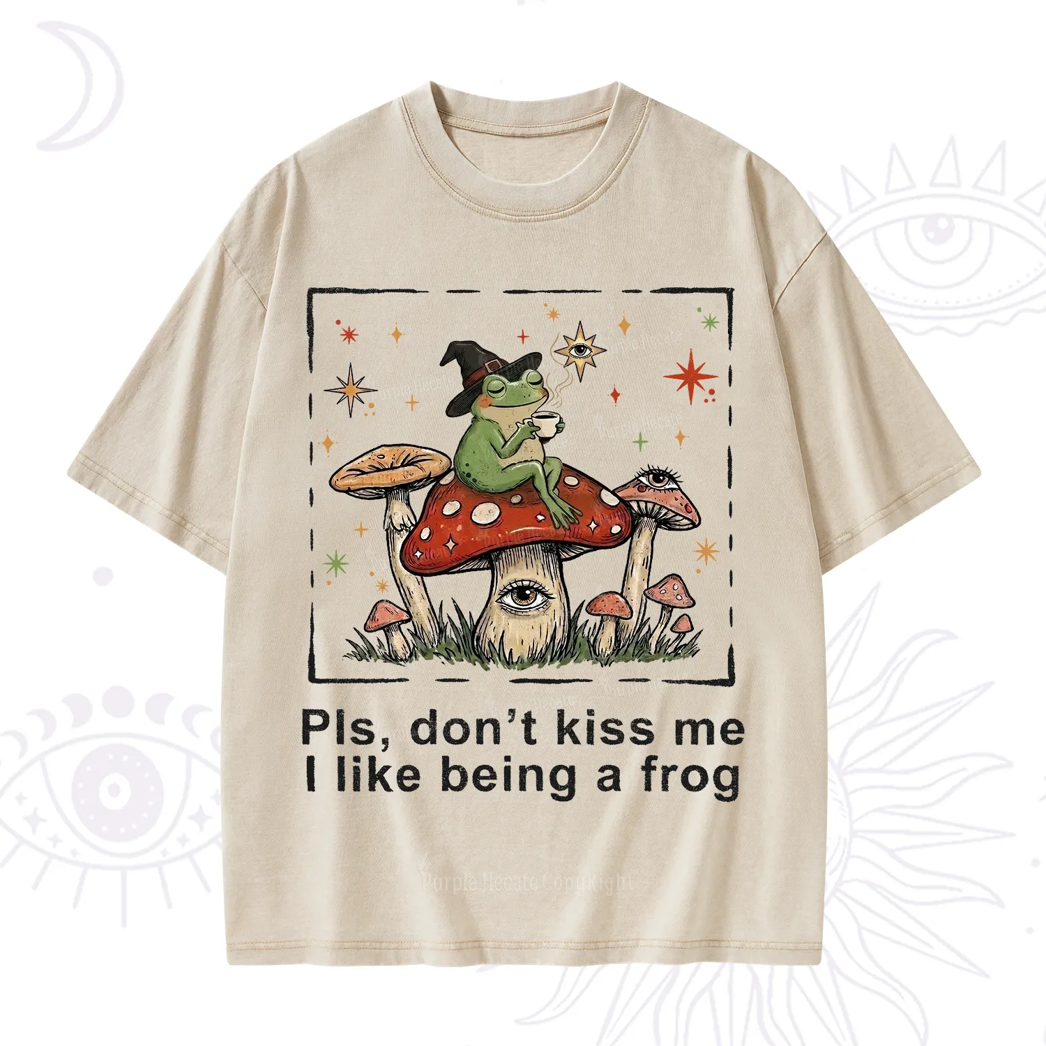 Purplehecate Please Don't Kiss Me I like Being A Frog Washed T-Shirt