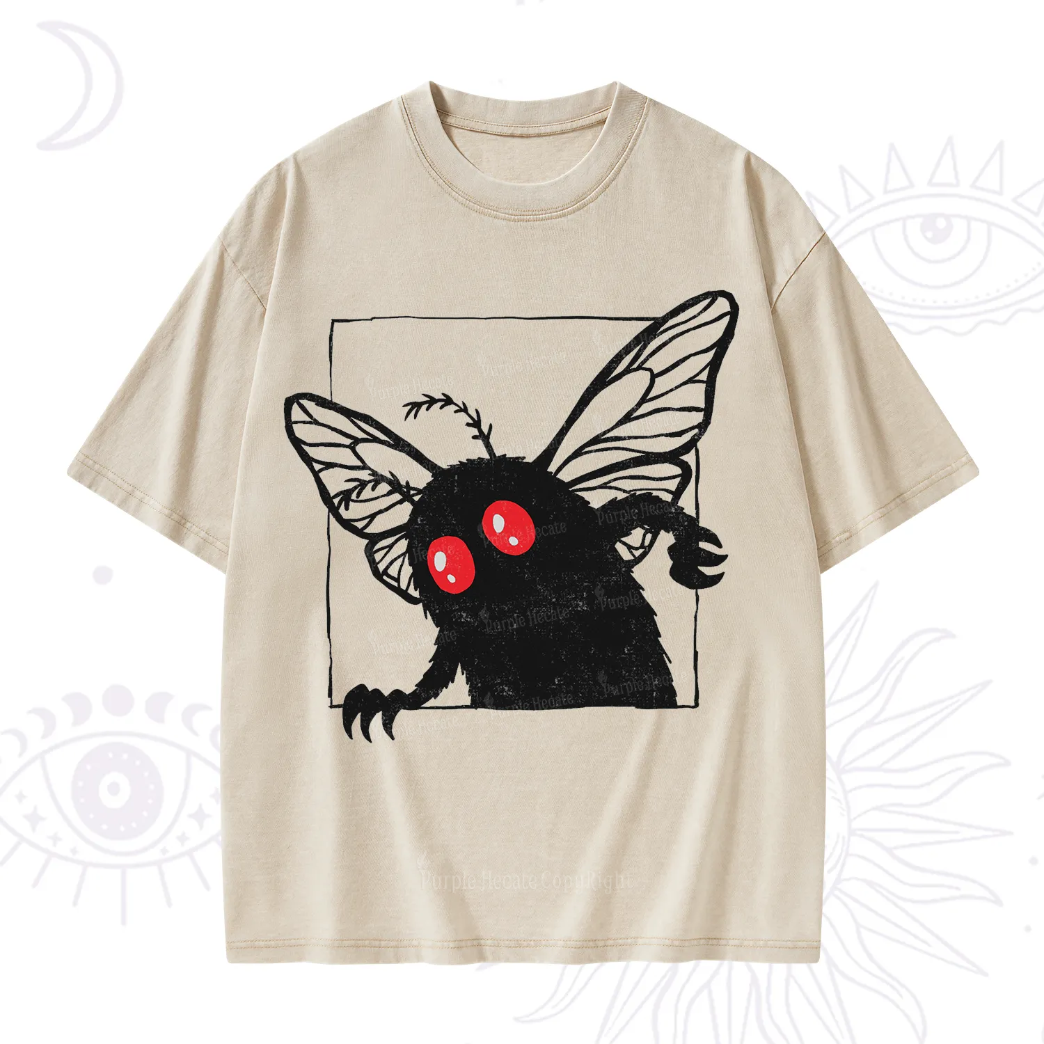 Purplehecate The Curious Mothman Washed T-Shirt