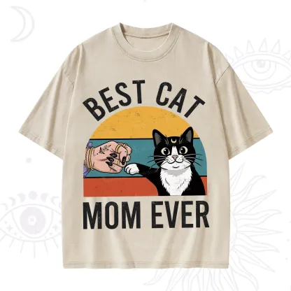 Purplehecate Best Cat Mom Ever Washed T-Shirt