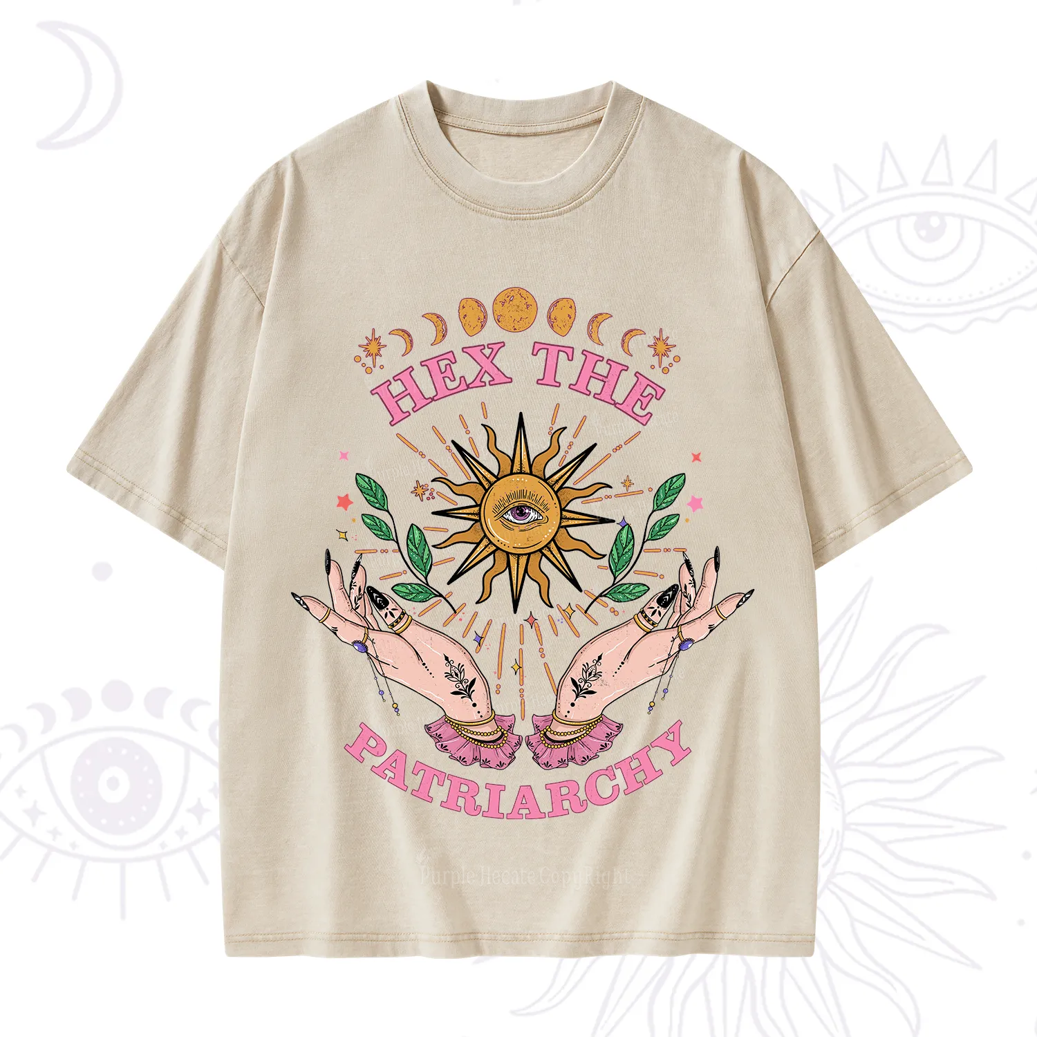 Purplehecate Hex The Patriarchy Witchy Washed T-Shirt
