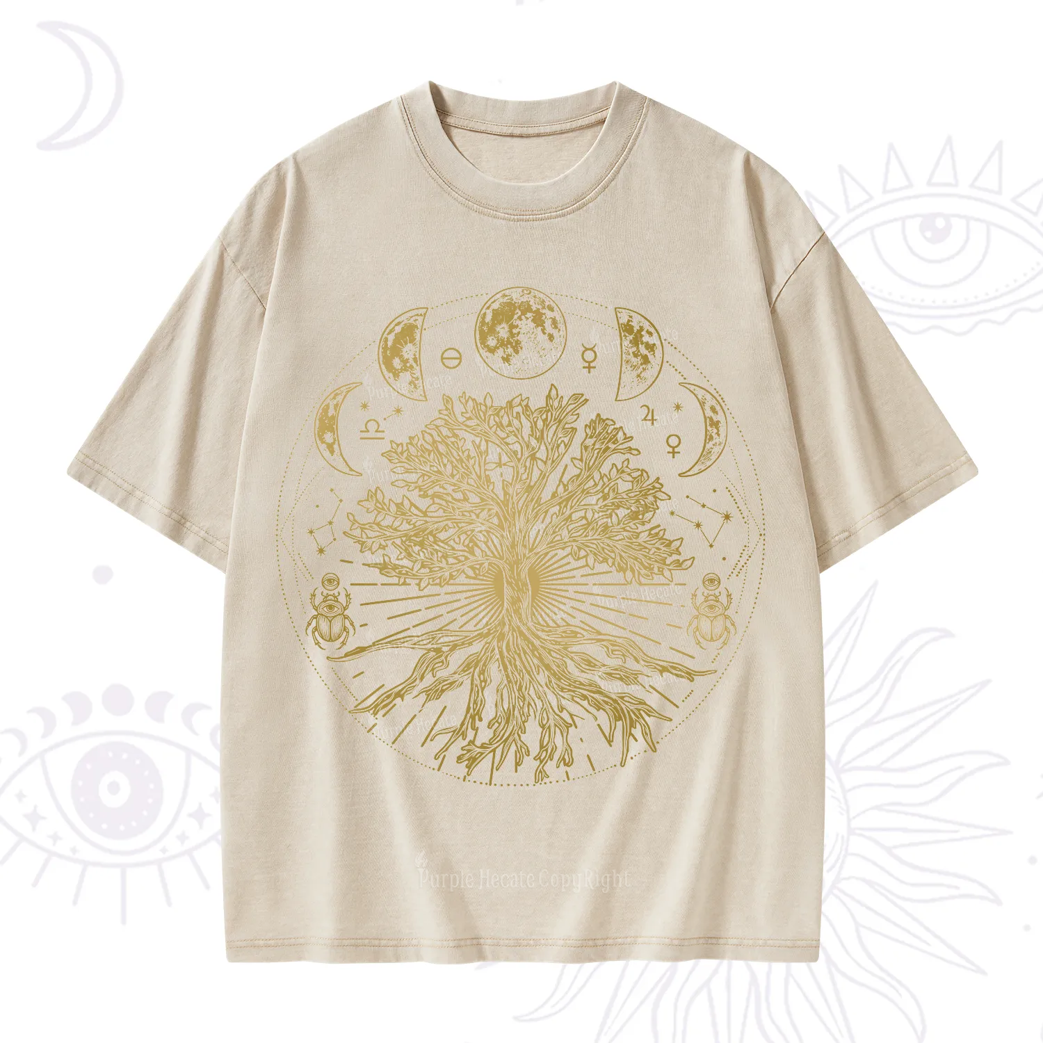Purplehecate Tree Of Lif Washed T-Shirt