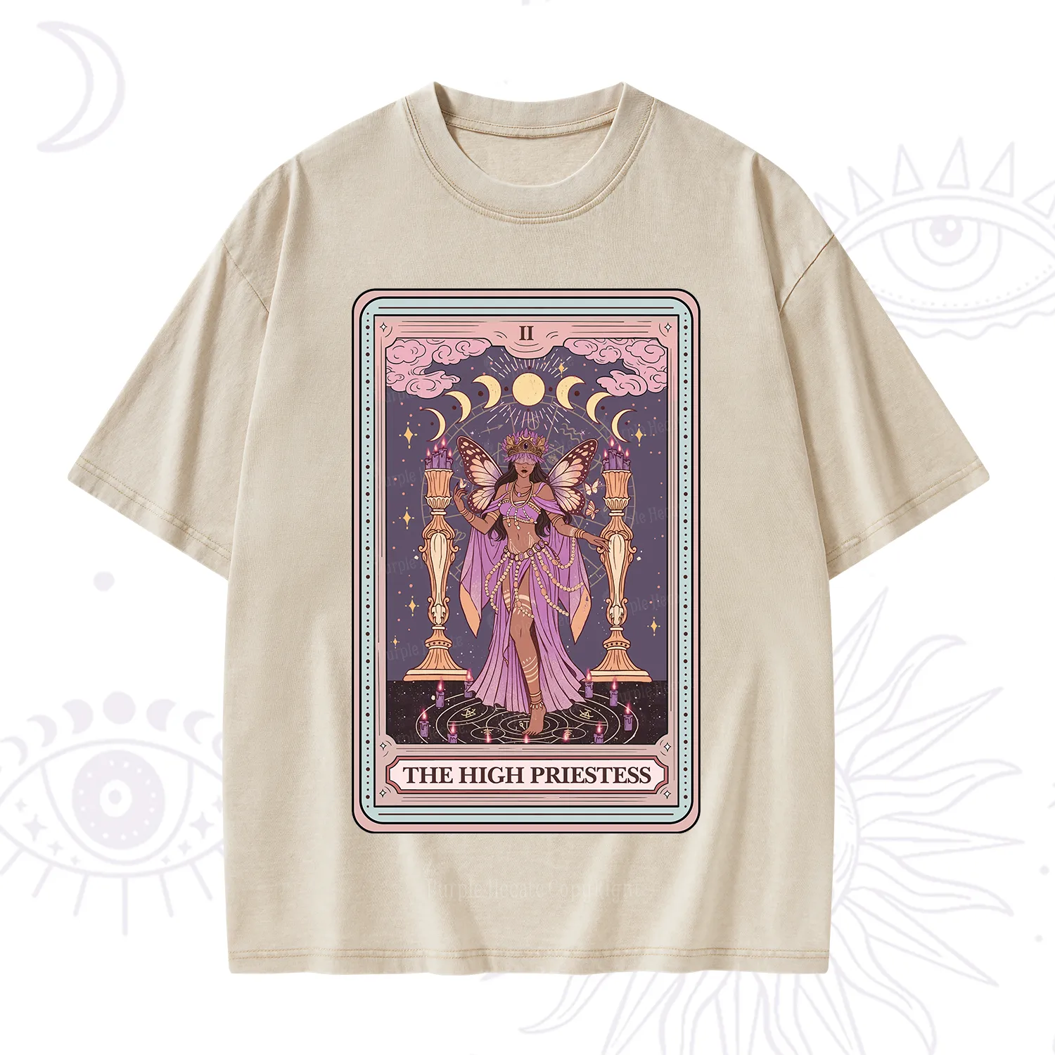 Purplehecate The Mystic High Priestess Washed T-Shirt