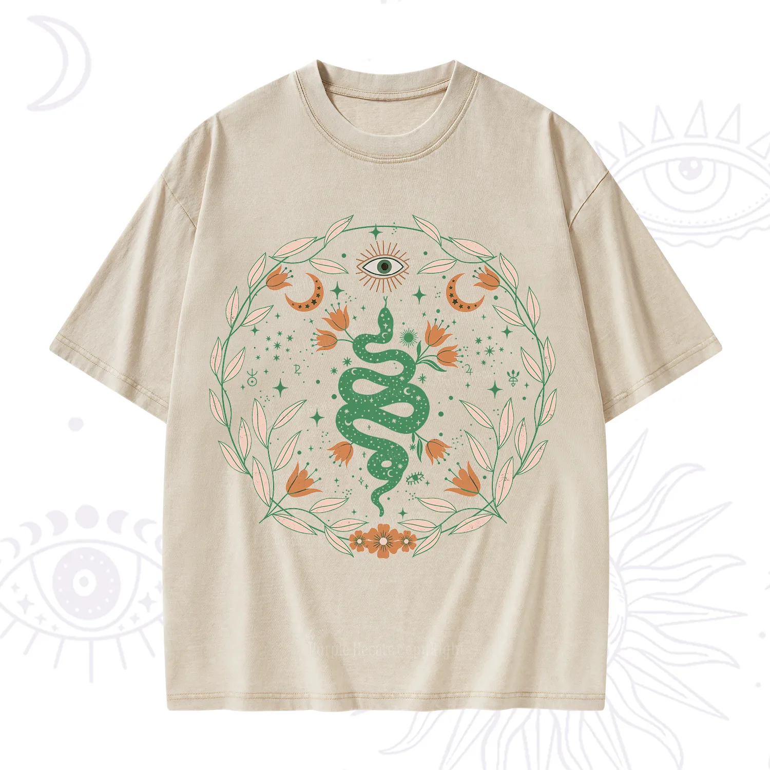 Purplehecate Mystic Serpent Washed T-Shirt