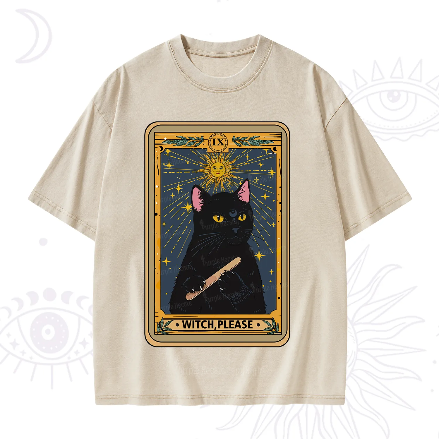 Purplehecate The Witch Please Tarot Washed T-Shirt