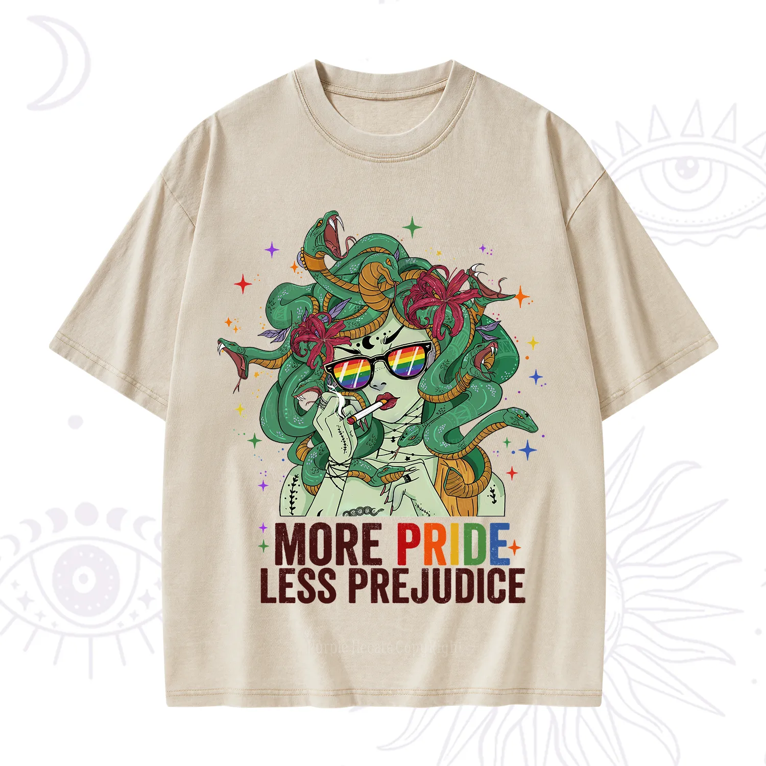 Purplehecate More Pride Less Prejudice Medusa Washed T-Shirt