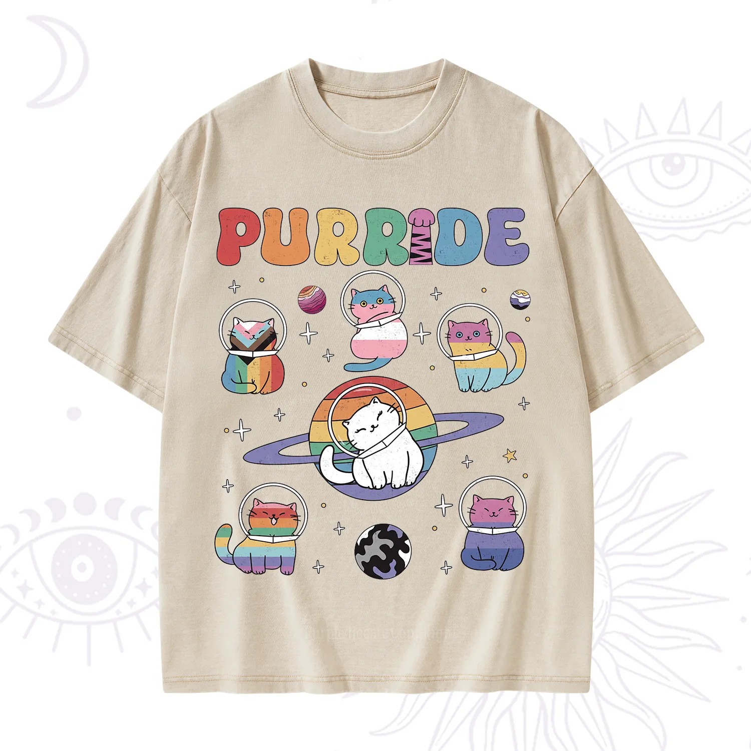 Purplehecate Purride Cat Washed T-Shirt