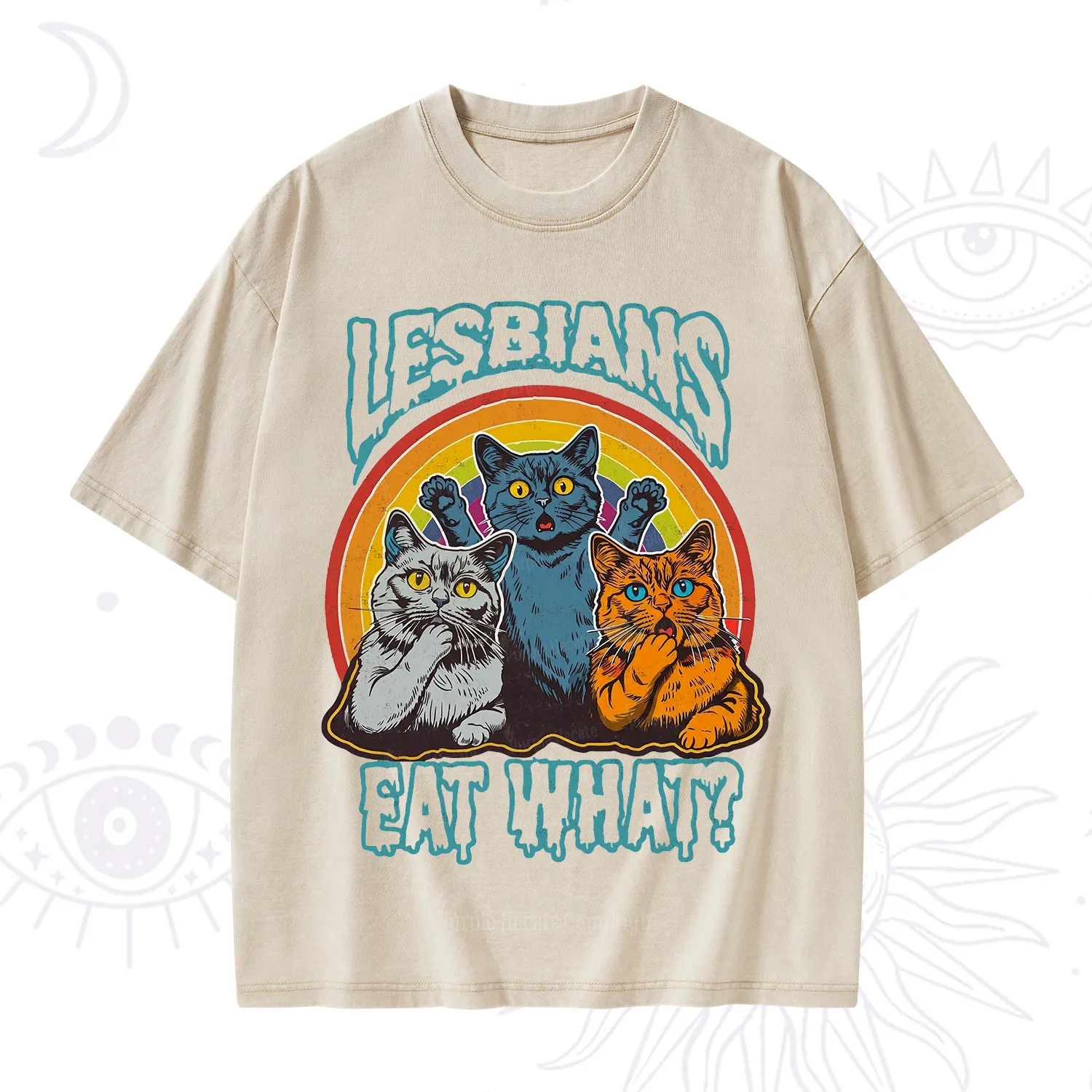 Purplehecate Lesbians eat what Washed T-Shirt