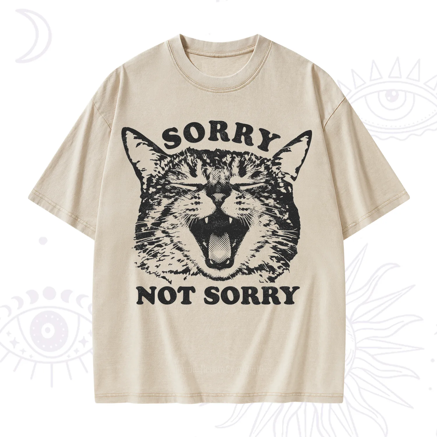 Purplehecate Sorry Not Sorry Funny Cat Washed T-Shirt