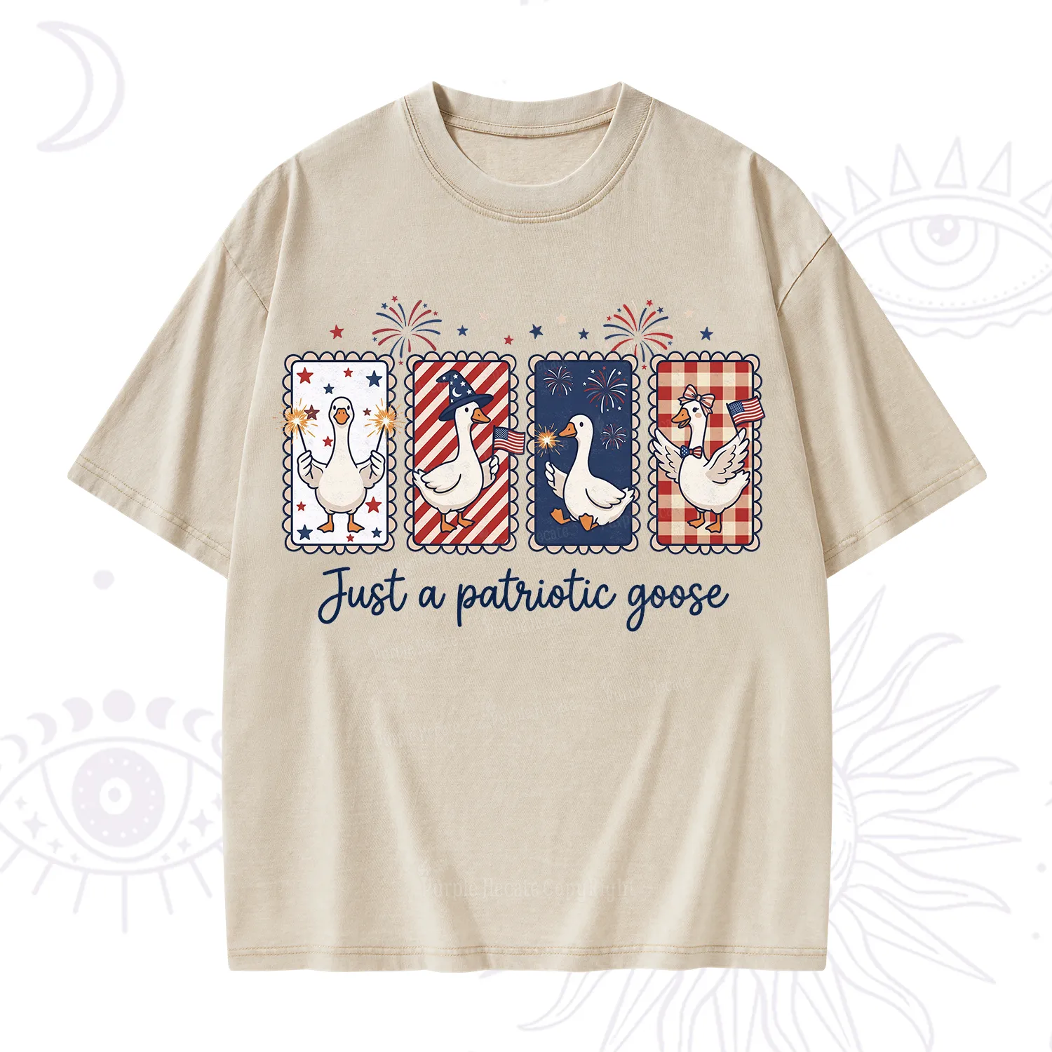 Purplehecate Just A Patriotic Goose Washed T-Shirt