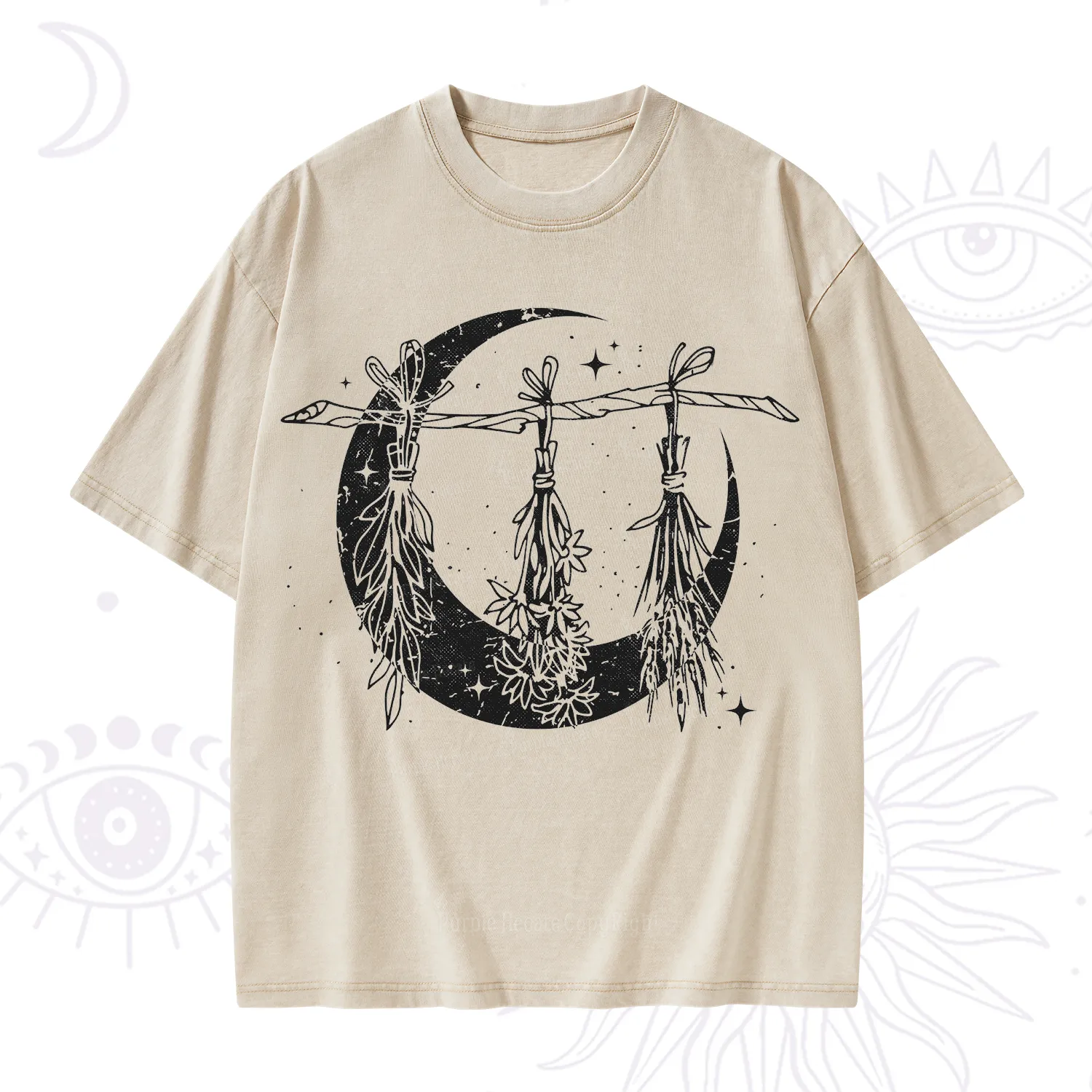 Purplehecate Witchy Moon Herbs Washed T-Shirt
