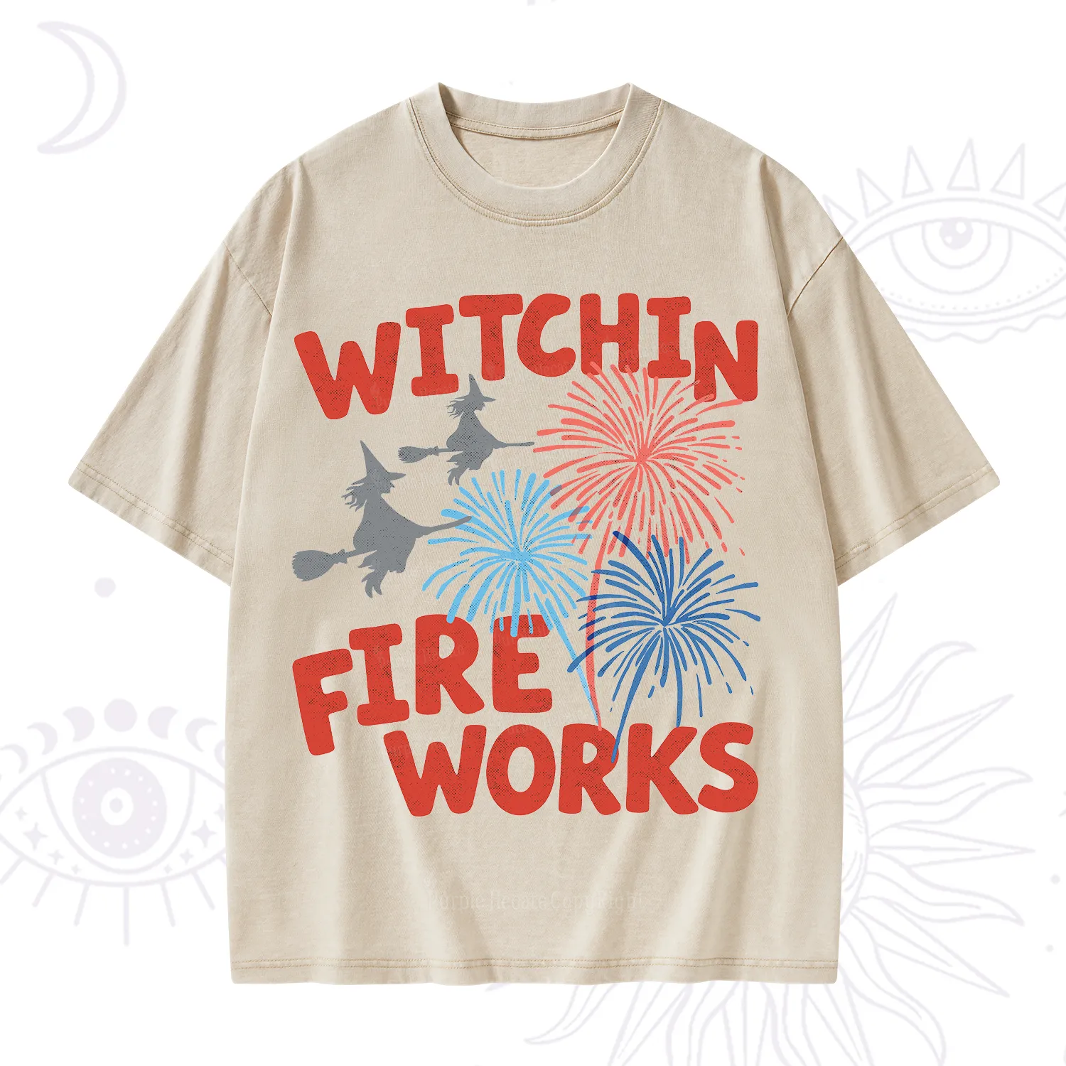 Purplehecate Witchin' Fireworks 4th of July Washed T-Shirt