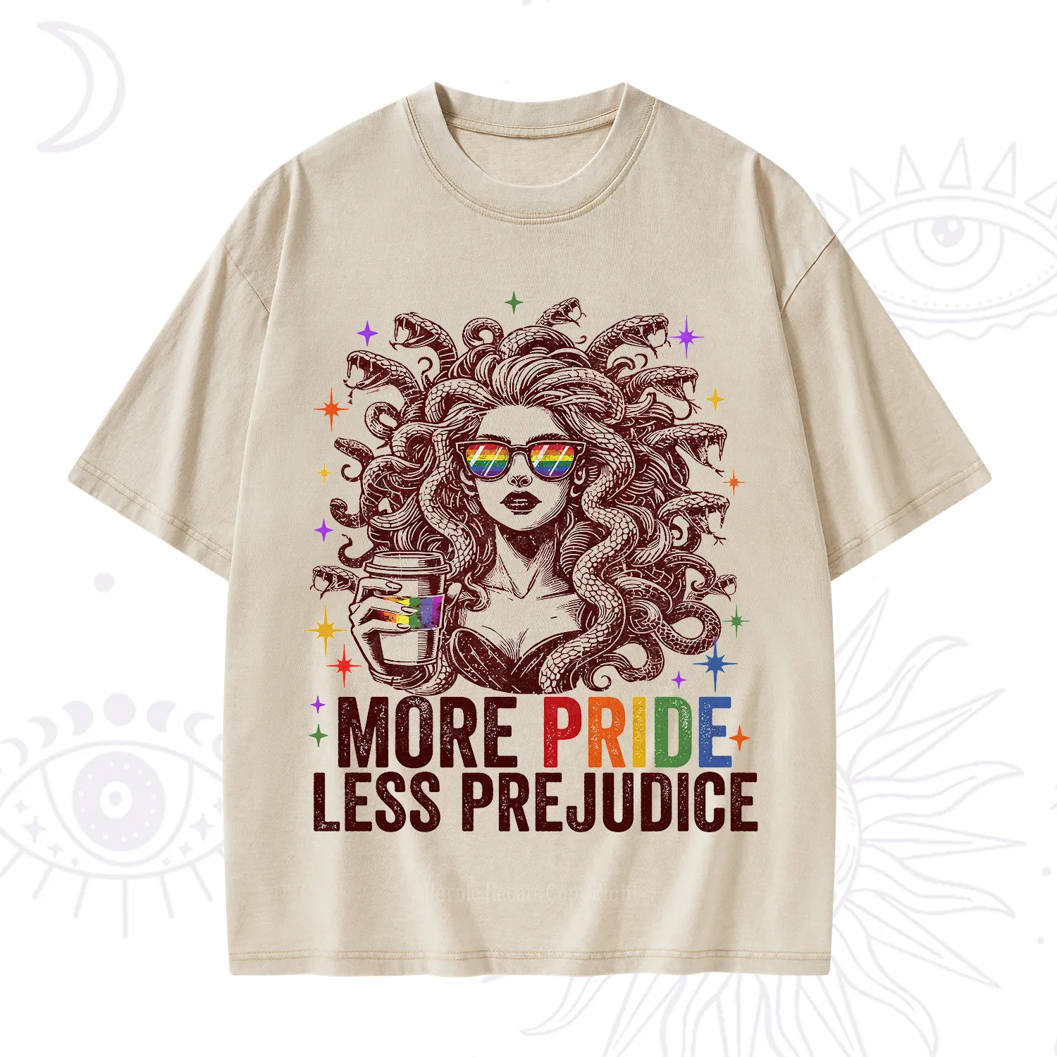 Purplehecate More Pride Less Prejudice Medusa Washed T-Shirt