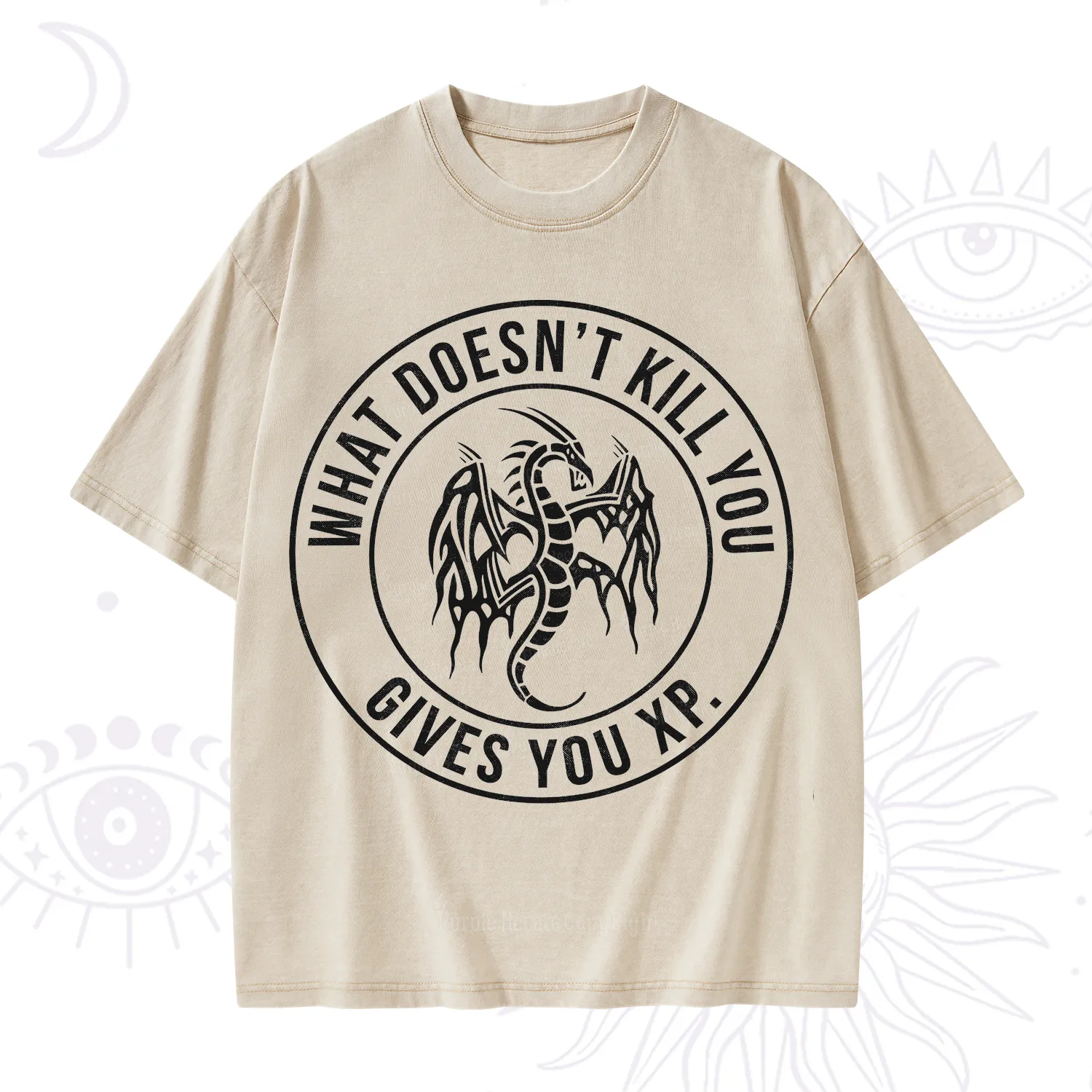 Purplehecate What Doesn't Kill You Gives You XP Washed T-Shirt