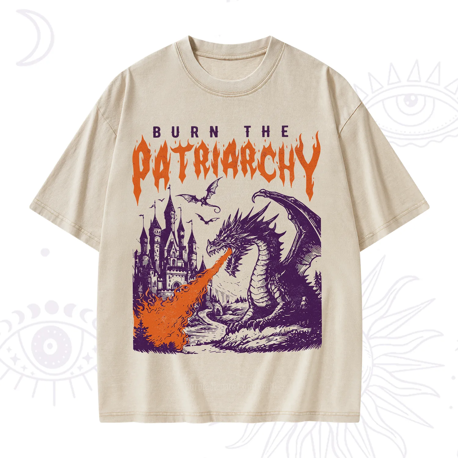 Purplehecate Burn the Patriarchy Dragon Washed T-Shirt
