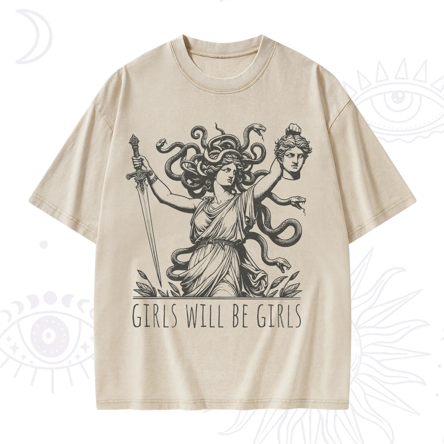 Purplehecate Girls Will Be Girls Medusa Washed T-Shirt
