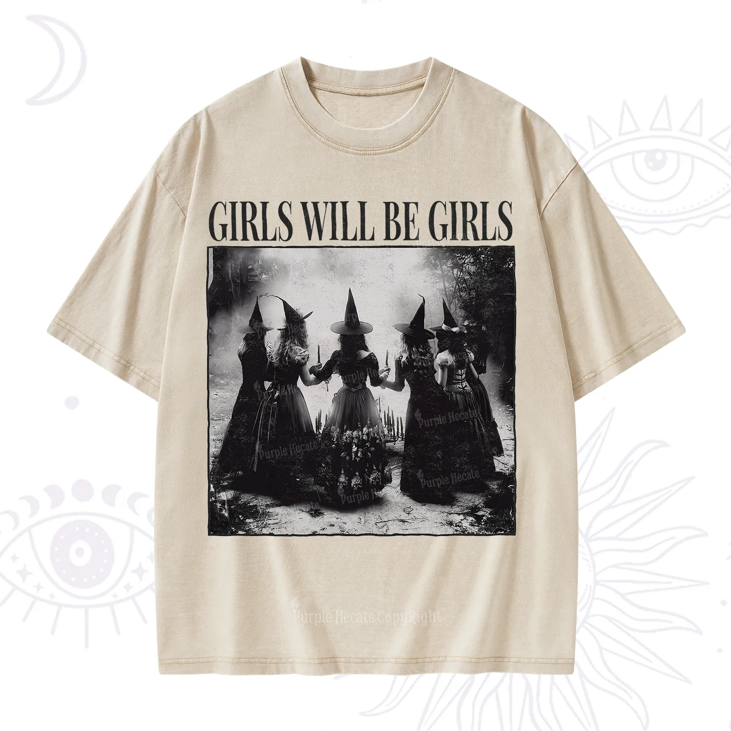 Purplehecate Girl Will Be Girl Witch Washed T-Shirt