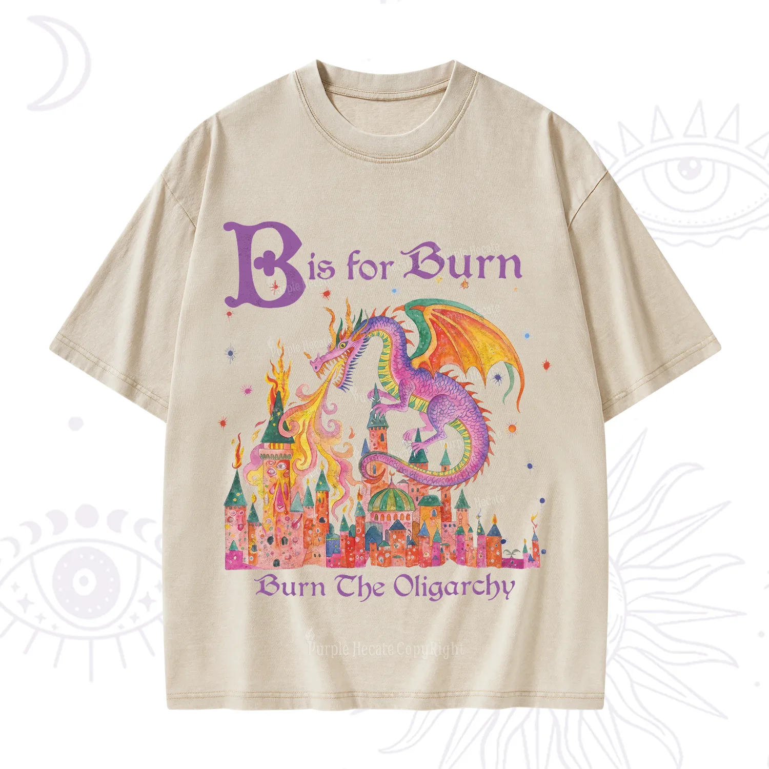 Purplehecate Burn The Oligarchy Washed T-Shirt