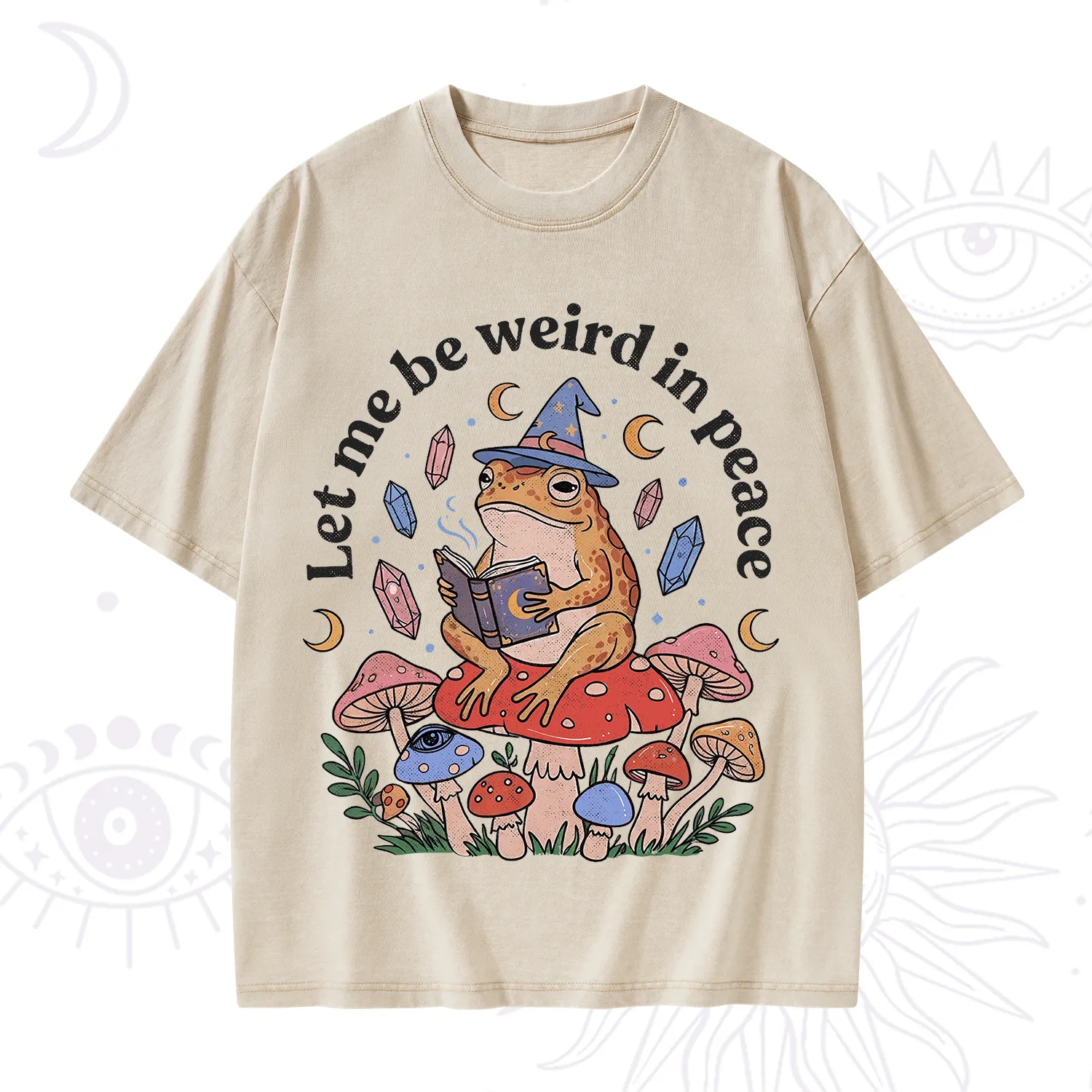 Purplehecate Let Me Be Weird in Peace Frog Washed T-Shirt