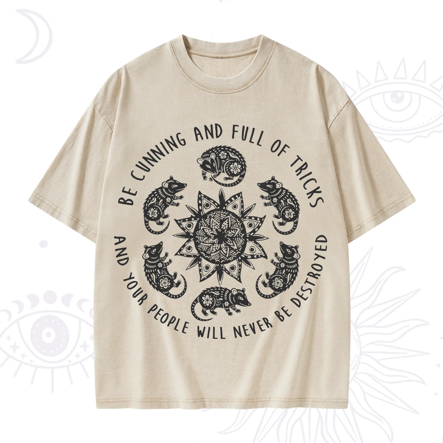 Purplehecate Cunning Possum Protection Spell Washed T-Shirt