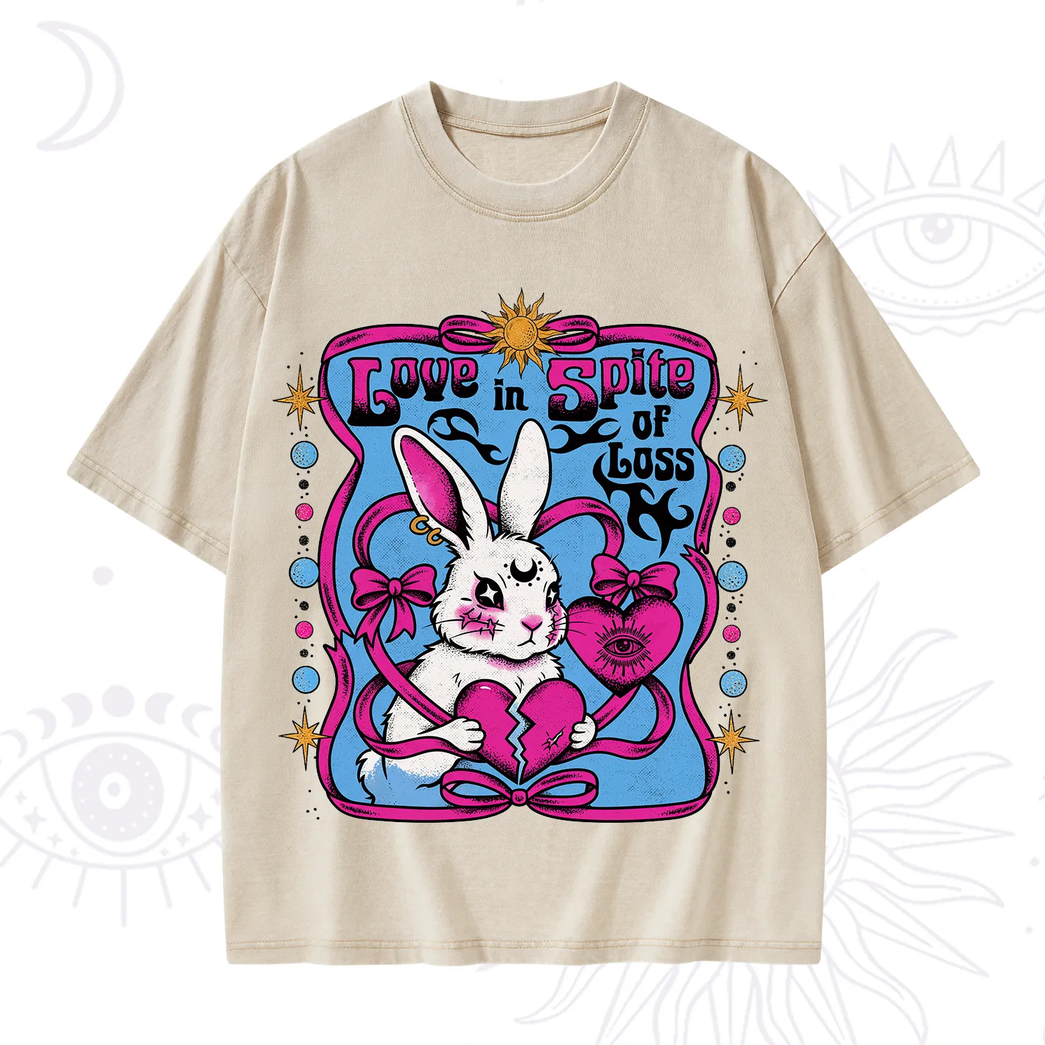 Purplehecate Love in Spite of Loss Bunny Washed T-Shirt